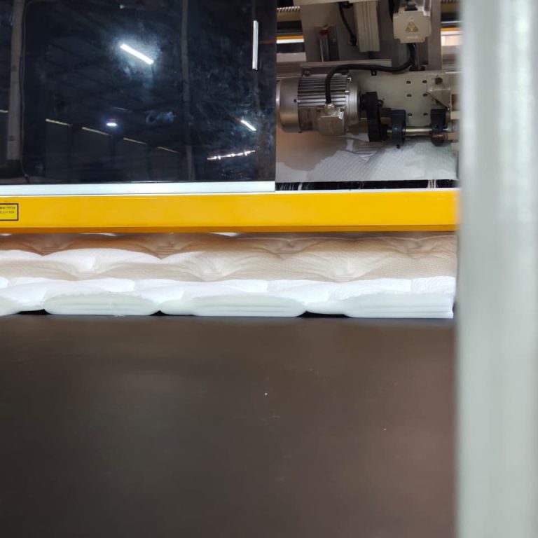 Mattress quilting process in the production line